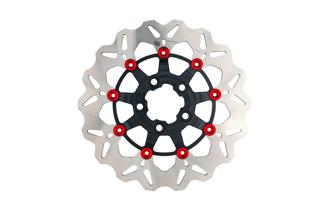 Gbrakes Rotor 11.5" Floating Wave Rr Black/Red Buttons
