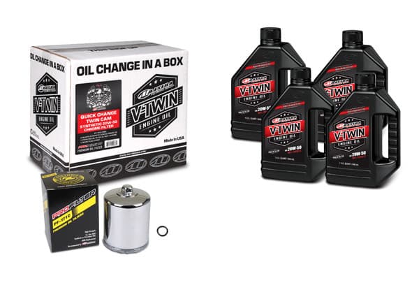 Maxima V-Twin Syn Oil Change Kit Tc Chrome Filter