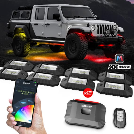 Xk Glow Kmax Rock Light Kit 12 Piece App Control