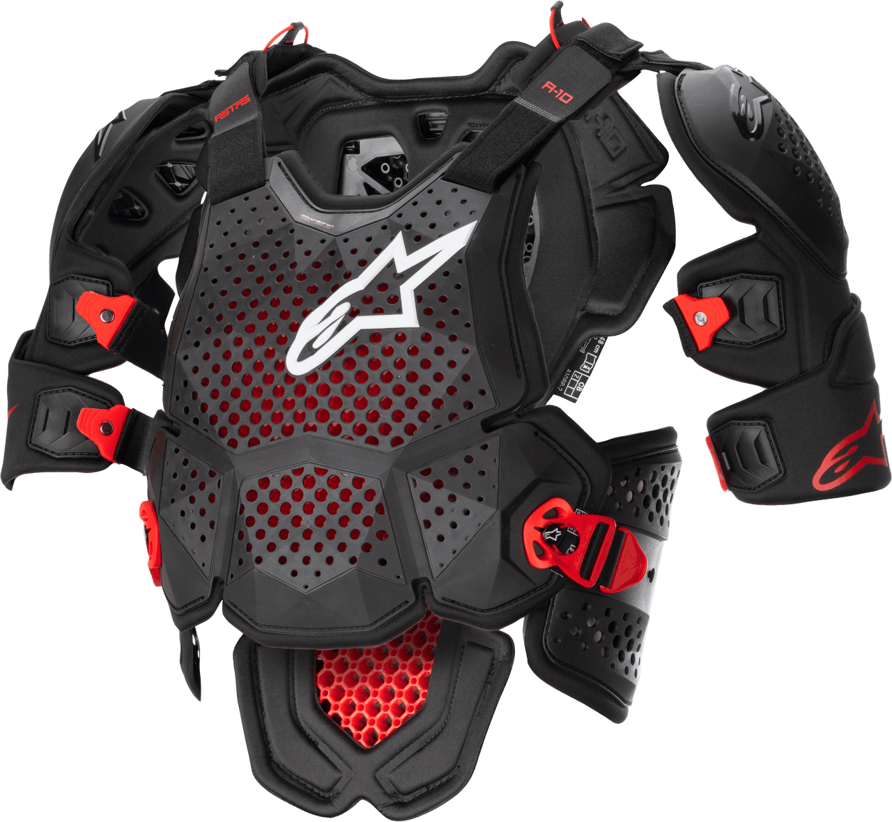 Alpinestars A-10 V2 Full Chest Protector Anthracite/Black/Red MD/LG