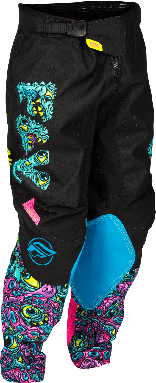 Fly Racing Youth Kinetic Mutant Pants Black/Multi Size 18