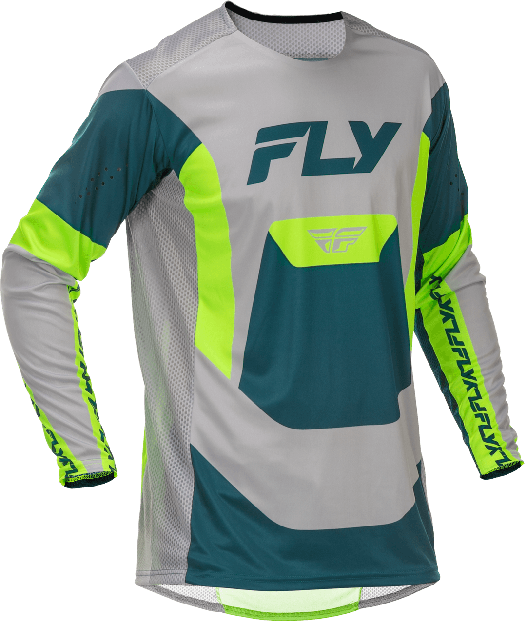 Fly Racing Lite Jersey Grey/Lime/Teal LG