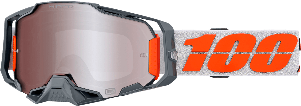 100-PERCENT Armega Hiper Goggle Silver Mirror Silver Lens