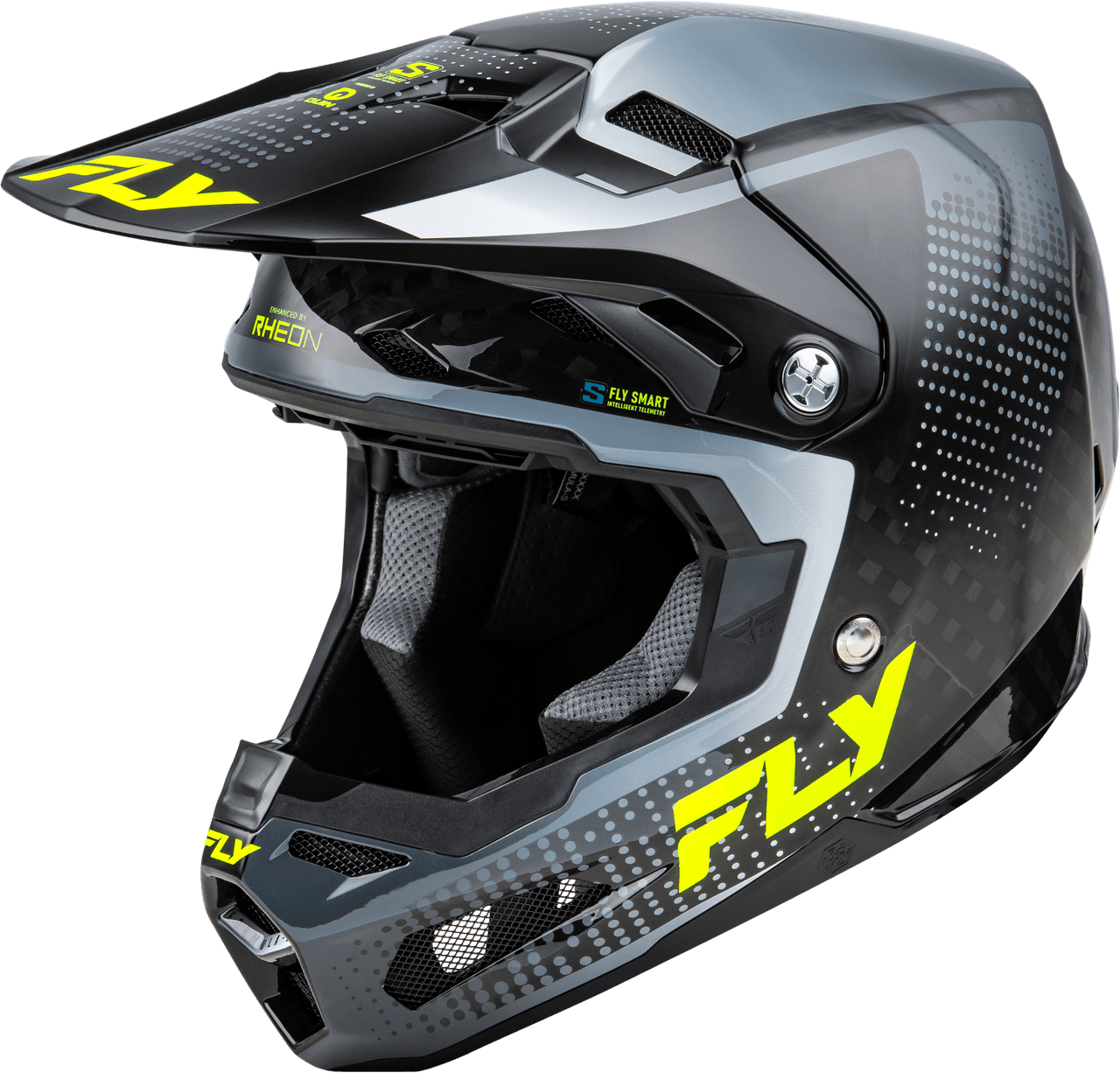 Fly Racing Formula S Carbon Protocol Helmet Black Carbon/Grey/Hi-Vis SM