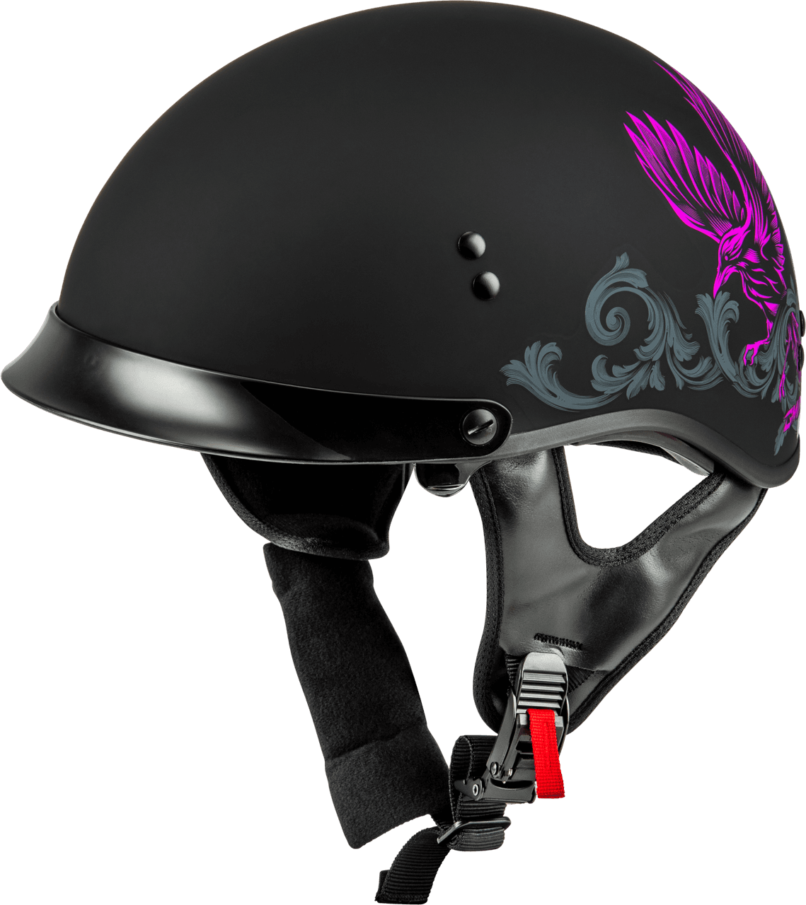 Gmax HH-65 Corvus Helmet W/Peak Matte Black/Purple/Grey MD