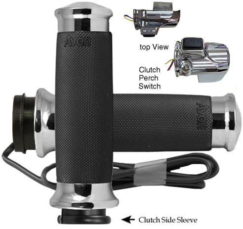 Avon Custom Contour Fbw Heated Grips 15-UP Fltr Chrome