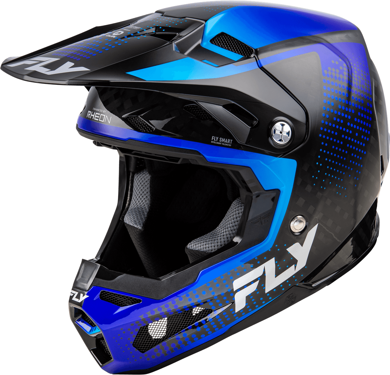 Fly Racing Youth Formula S Carbon Protocol Helmet Black Carbon/Blue YL