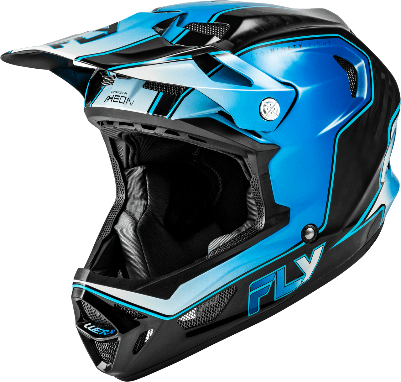 Fly Racing Werx-R Flow Carbon Helmet Black Carbon/Blue/White SM