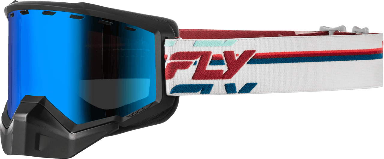 Fly Racing Focus Snow Goggle Red/Whte W/Smoke/Dark Blue Lens