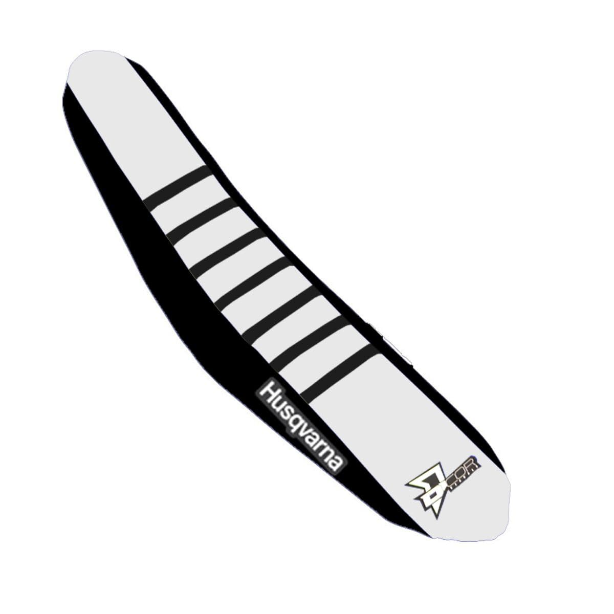 D-Cor Seat Cover Black/White Black Ribs TC/FC125-450