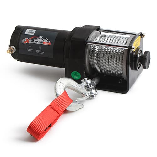 EXPEDITION WINCH 3500LB 2-BOLT STEEL CABLE W ROLLER FAIRLEAD