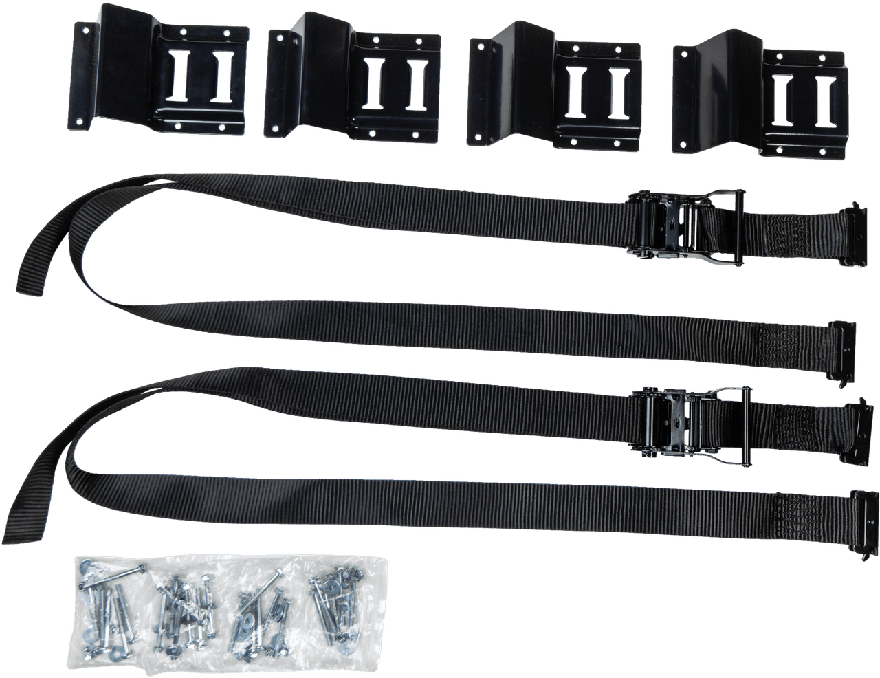 Fire Power Wheel Chock And Strap Kit Black 2PCS
