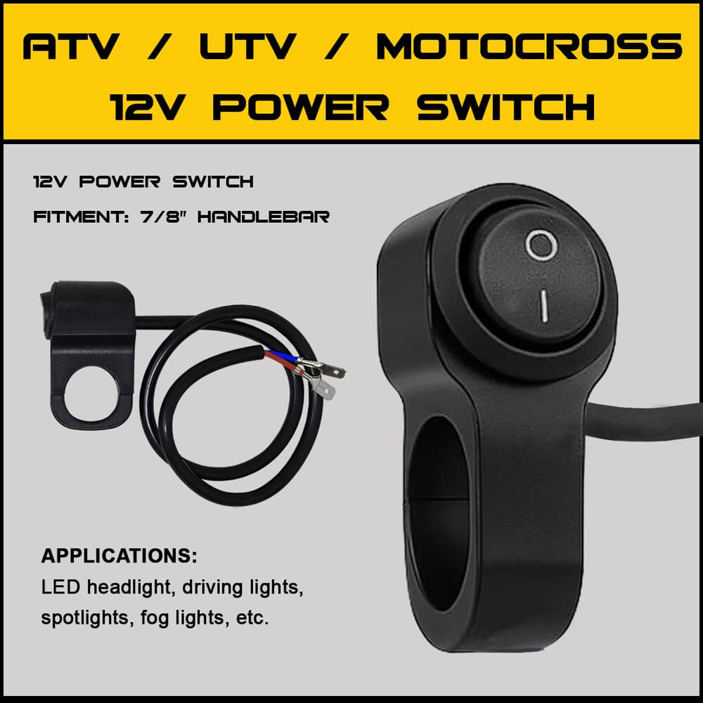 Pathfinder Power Switch Mount W/Cable 22MM Mount 18IN Power Cable