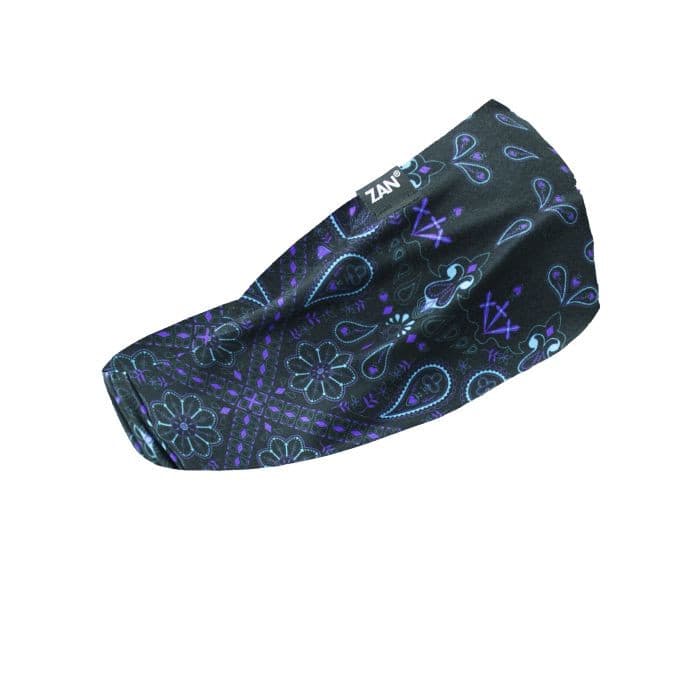 ZAN HEADBAND W/ELASTIC SPORTFLEX SERIES PURPLE PAISLEY