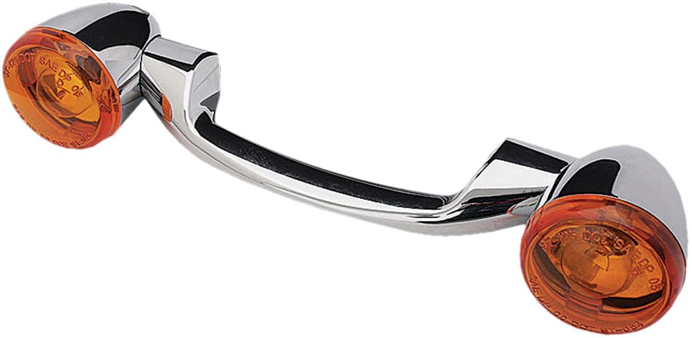 HardDrive Turnsignal Light Bar Chrome W/Amber Lenses