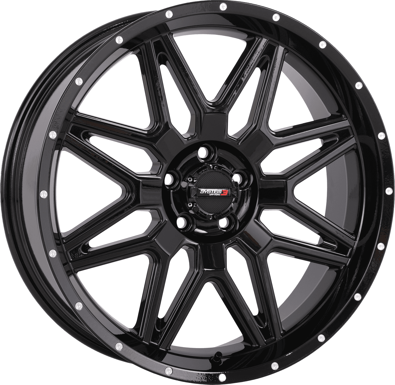 System 3 ST7 Wheel 20X7 4+3 (+10MM) 5/4.5 Gloss Black