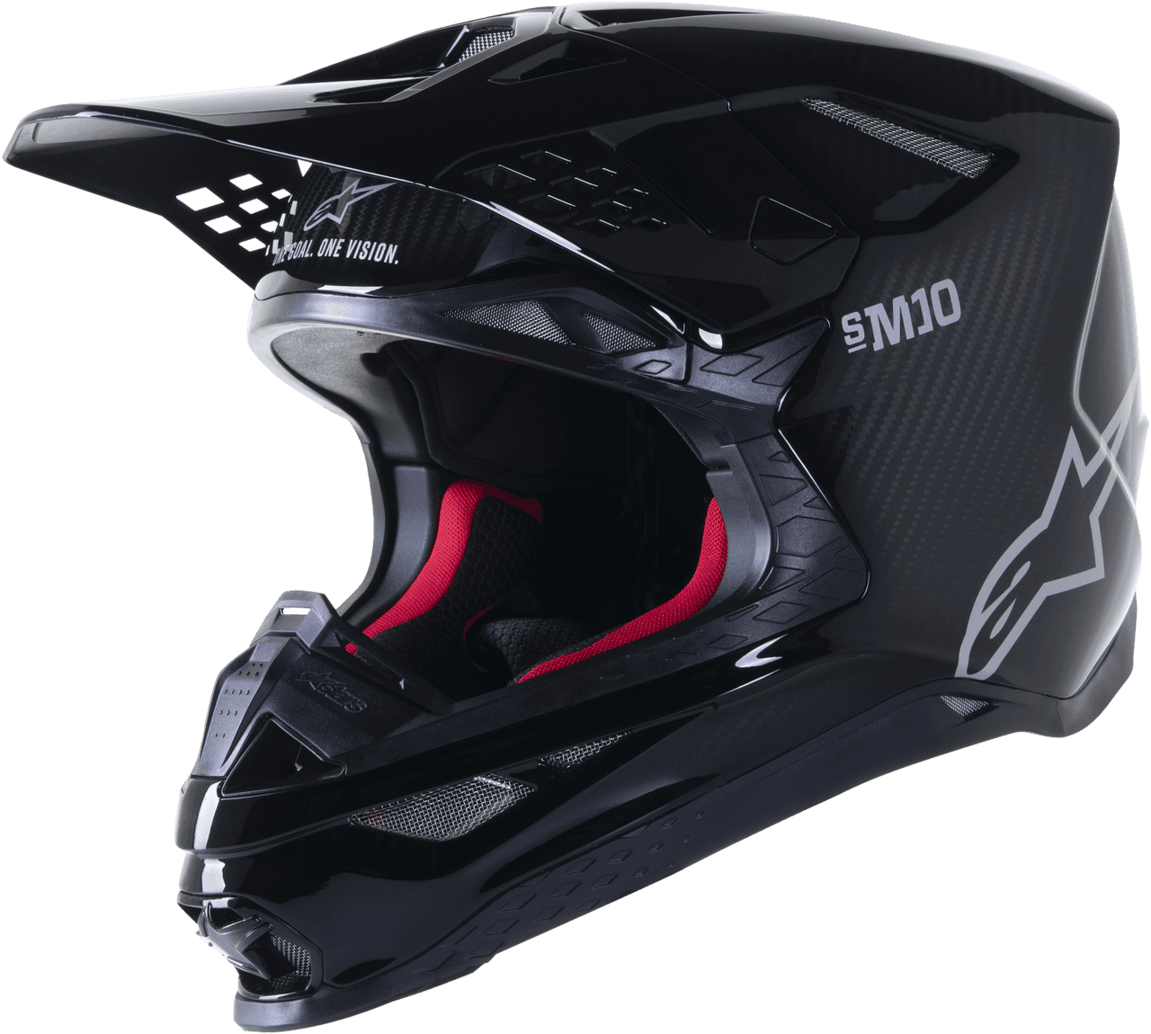 Alpinestars Supertech S-M10 Solid Helmet Black Glossy/Carbon 2X