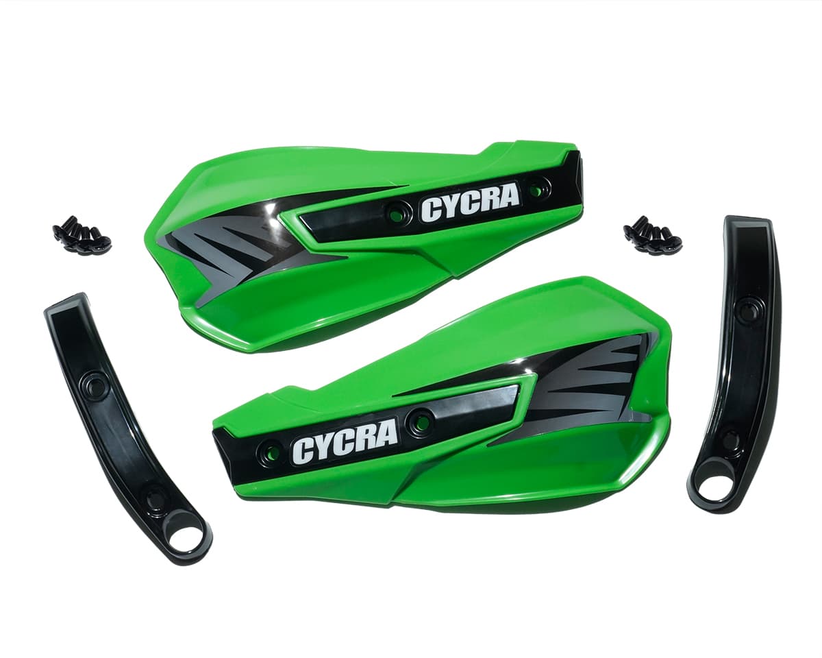 Cycra Replacement Hand Shields Vortex W/Abrasion Guards Green