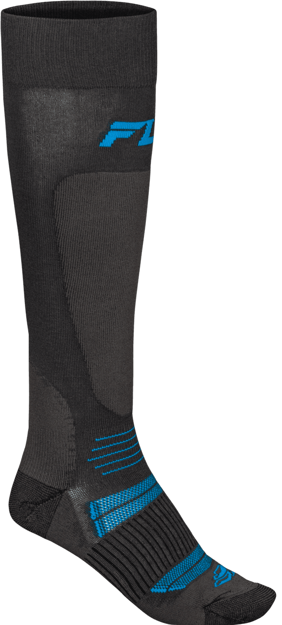 Fly Racing Snow Midweight Wool Sock Grey/Blue LG/XL