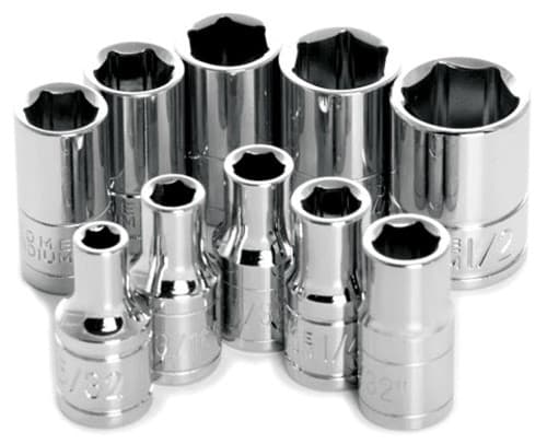 10PC 1/4" DR 6PT SAE SOCKET SET