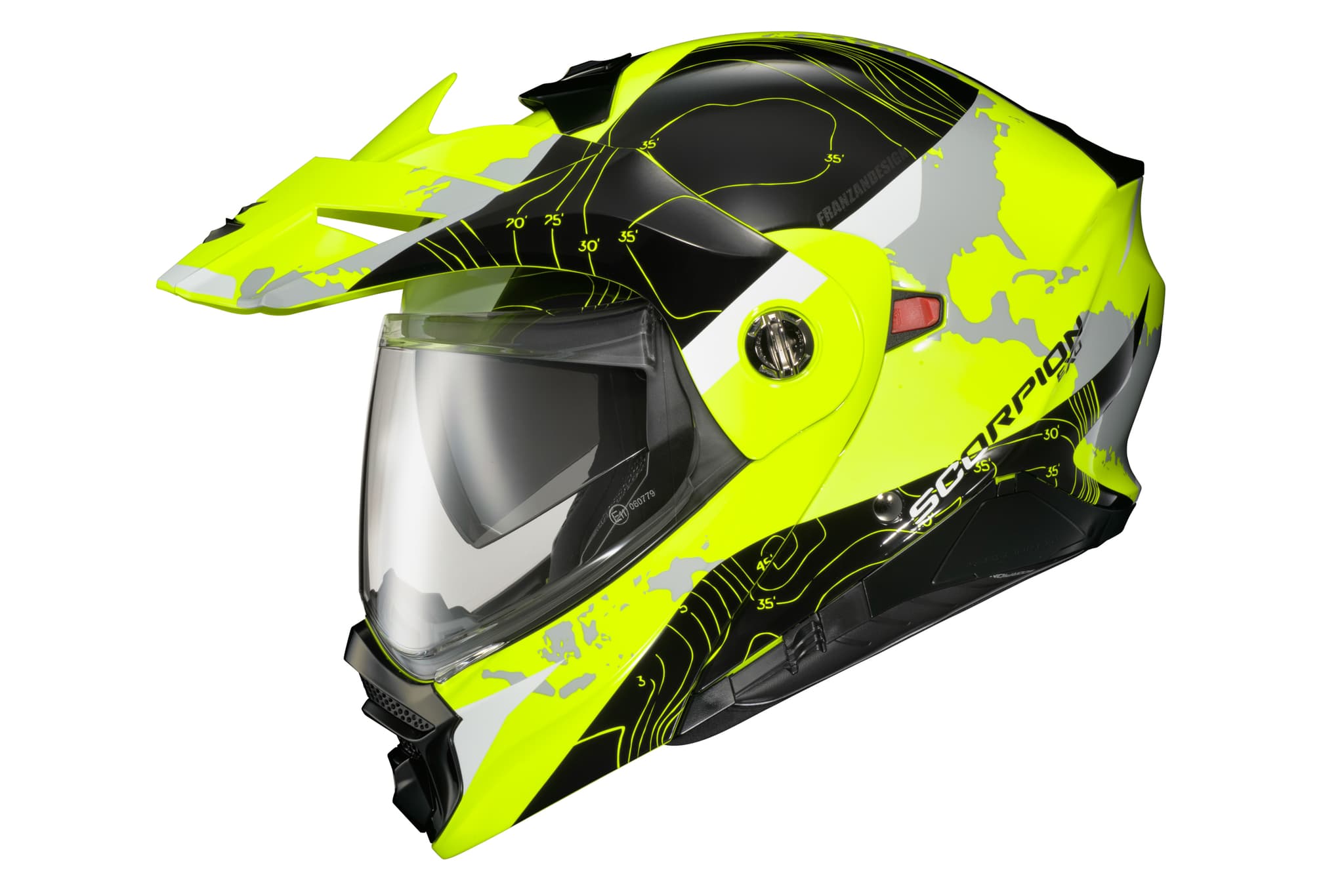 Scorpion Exo EXO-AT960 Modular Helmet Topographic Hi-Vis/Black 2X