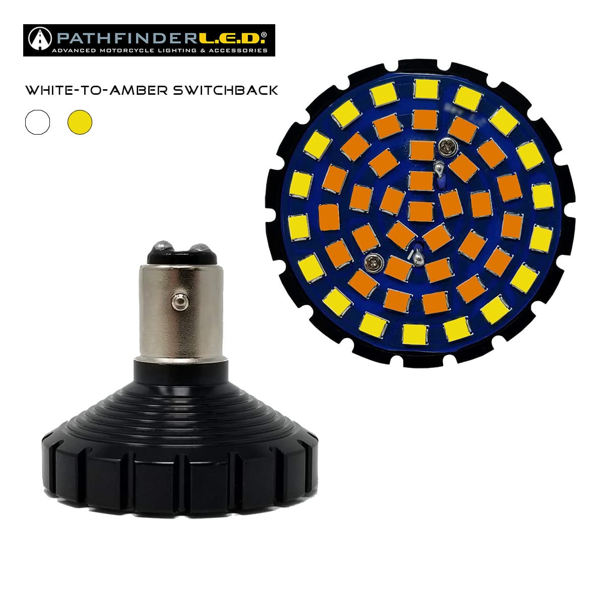 Pathfinder Bullet Ultra Bright LED White/Amber 1157 Style Each