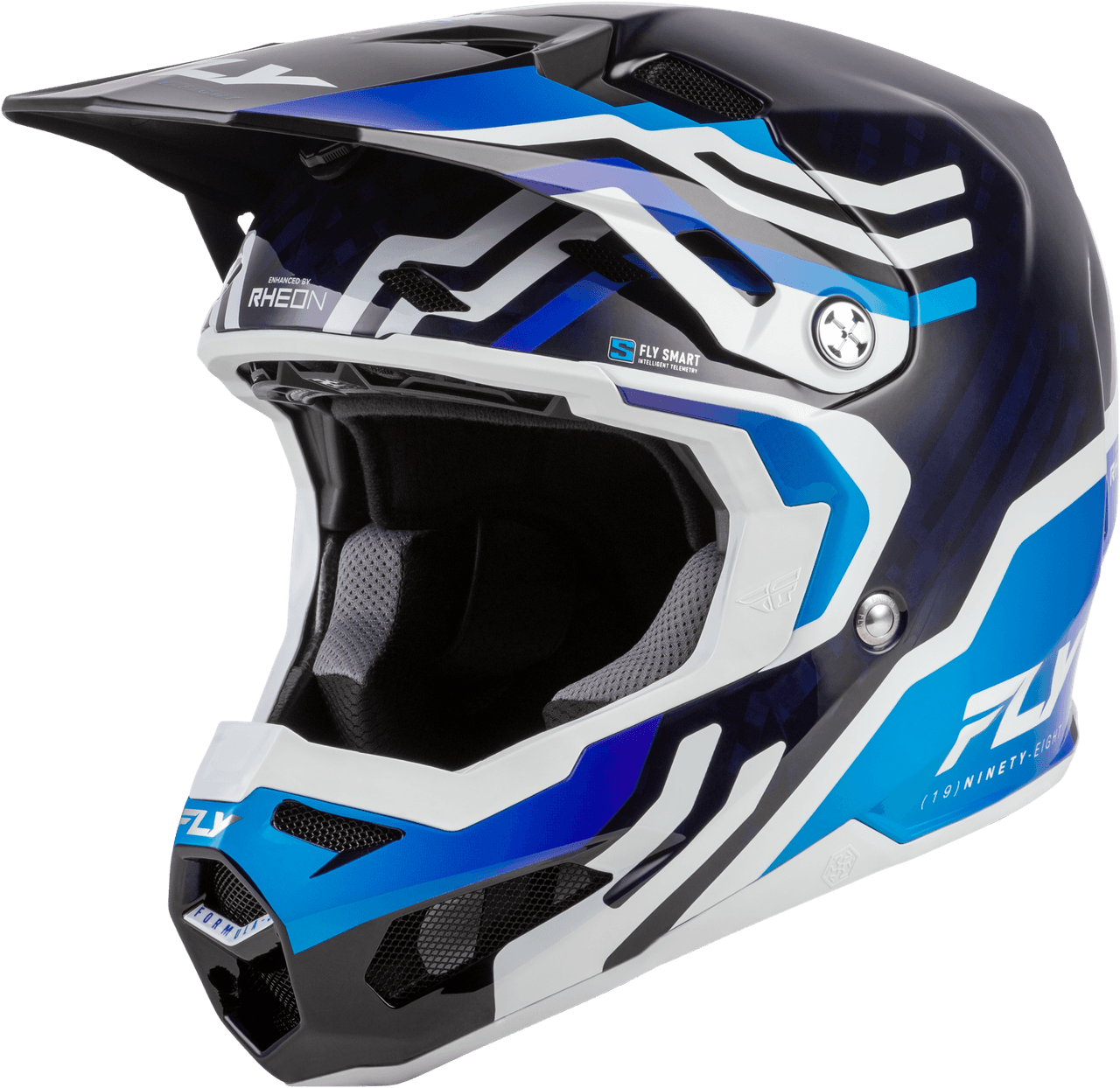 Fly Racing Youth Formula S Carbon Byte Helmet Blue Carbon/Blue/White YL