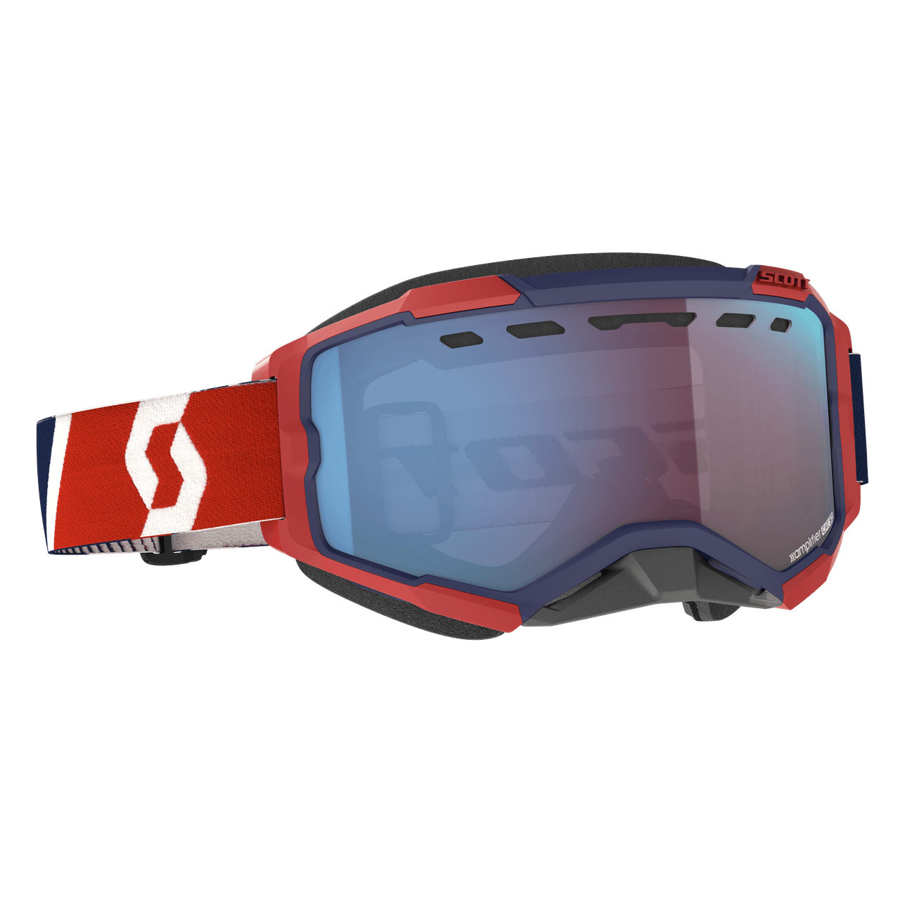 Scott Fury Snowcross Goggle Red/ Blue Enhancer Blue Chrome
