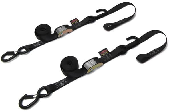 Powertye Tie-Down Cam Sec Hook Soft-Tye 1"X6' Black/Black Pair
