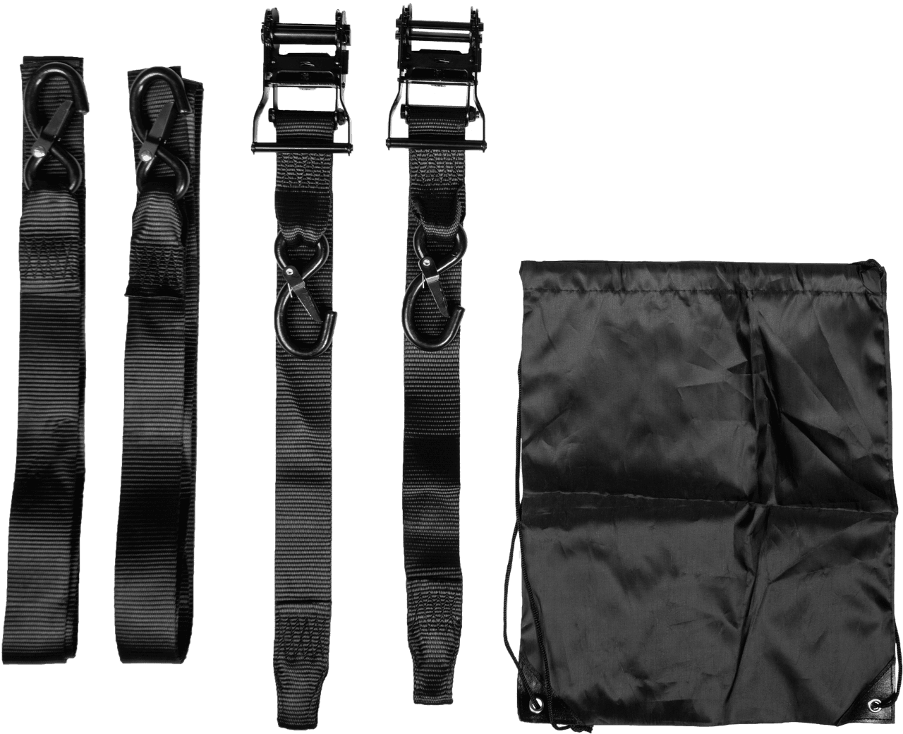 Fire Power 2" X 8' Ratchet Soft Tie-Down Black 2/Pack