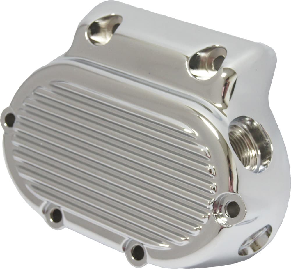 TRANS END COVER 5 SPEED FINNED CHROME BIG TWIN 87-06