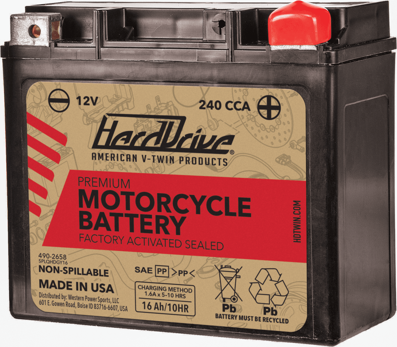 HardDrive Premium Battery GYZ16HL / YTX14L Cca 240