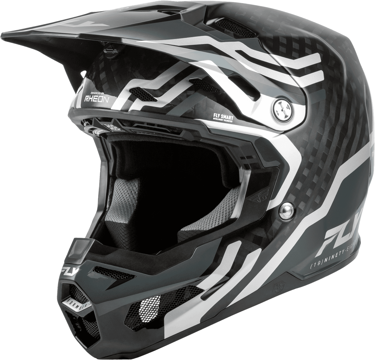 Fly Racing Formula S Carbon Byte Helmet Black Carbon/Grey/Silver XS