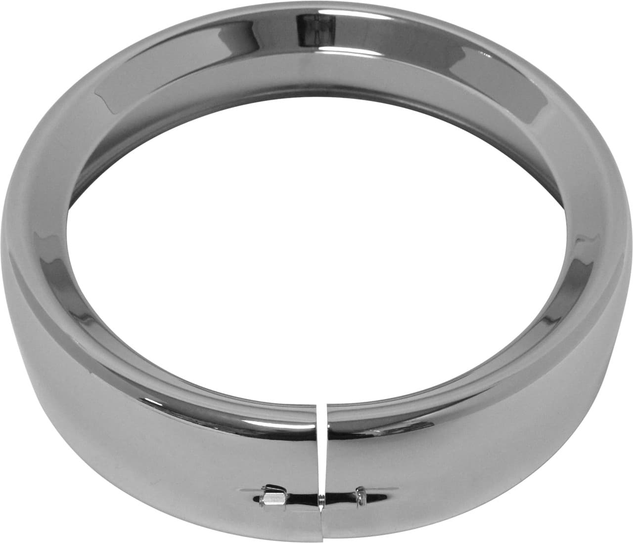HardDrive Frenched Headlight Trim Ring Chrome 7 Clamp Style