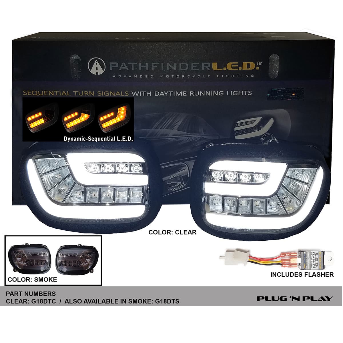 Pathfinder LED Front Turn Signal Kit Dynamic Sequential Clear