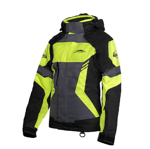 KATAHDIN GEAR DAGGER JACKET WOMENS, BLACK/GREY/HI-VIZ - X-L
