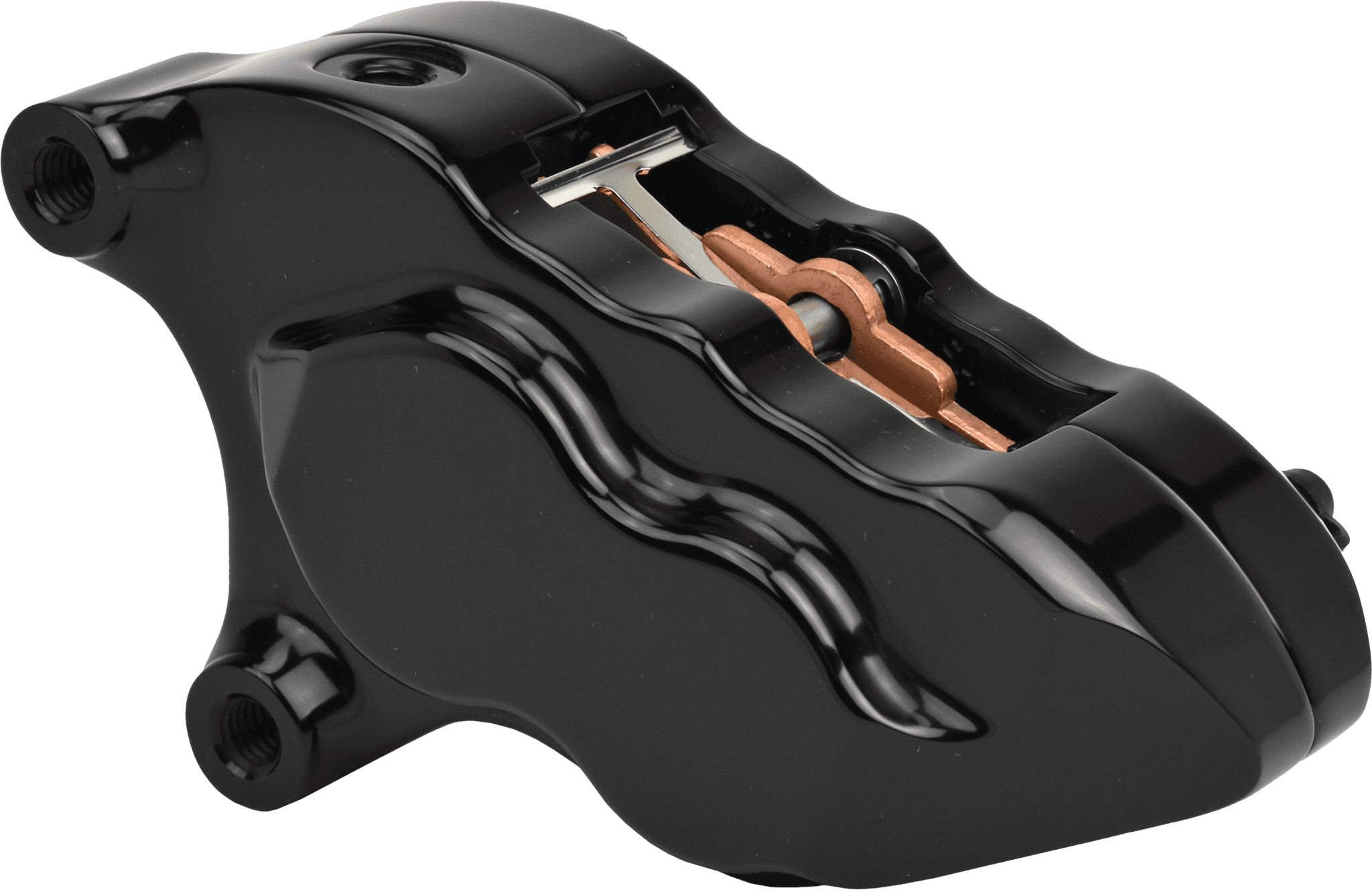 Hawg Halters Inc 4 Piston Front Caliper L/H Black W/ 11.8" Rotor