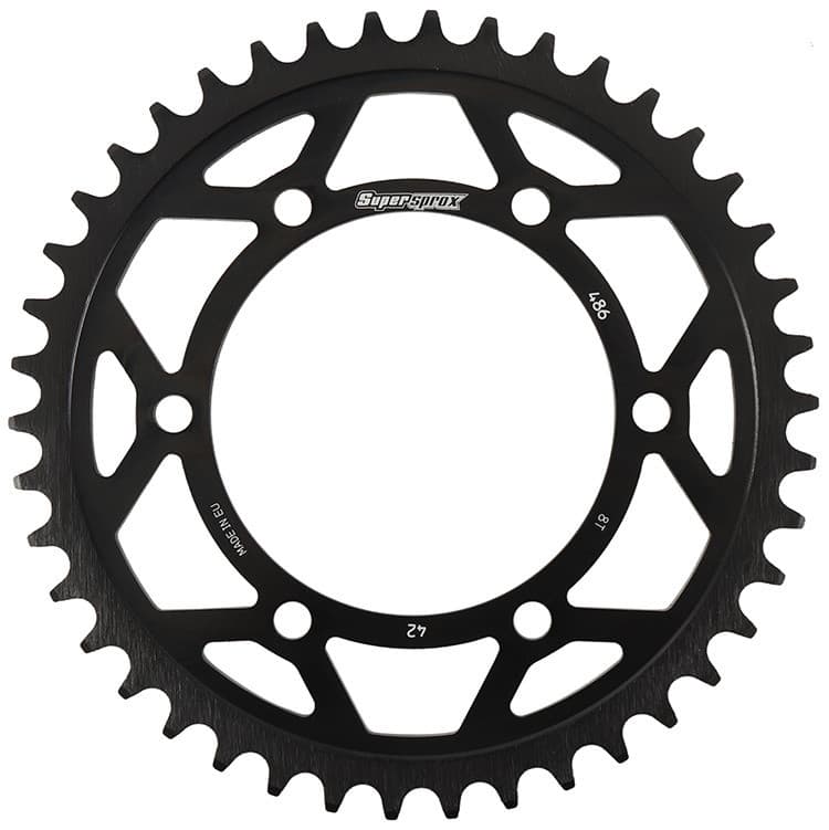 REAR EDGE SPROCKET STEEL 42T-520 BLK HON/KAW/SUZ/YAM