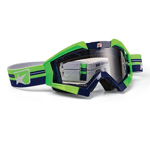 MX GOGGLES RIDING CROWS TOP WHITE, BLUE OUTRIGGERS