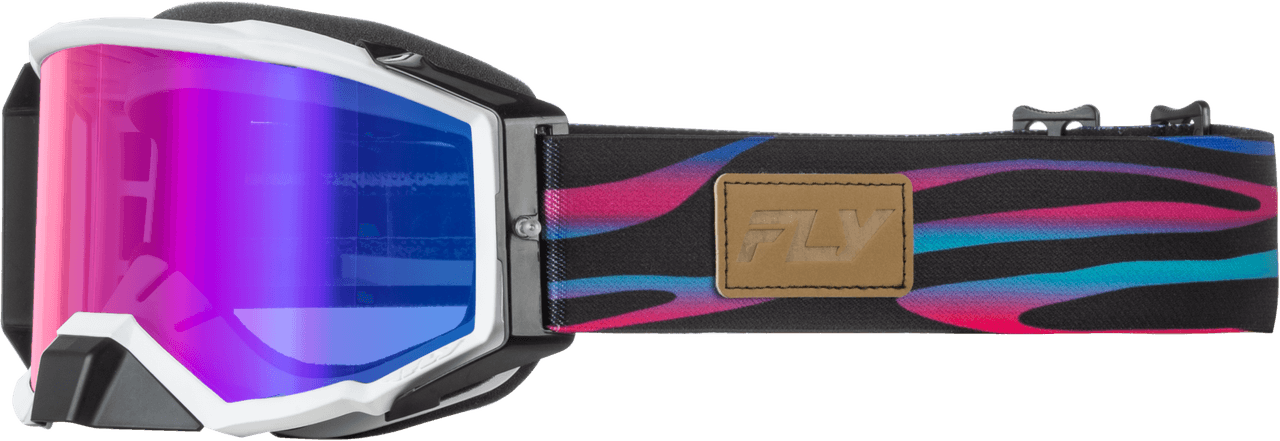 Fly Racing Zone Elite Stripe Goggle Multi W/ Magenta Mirror/Blue Lens