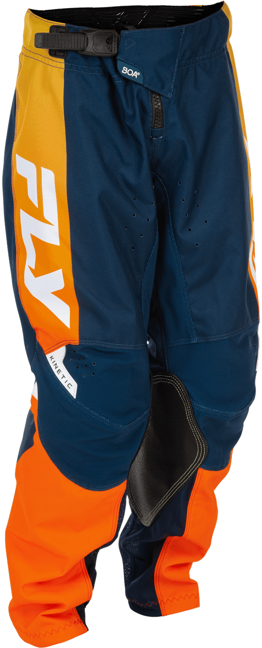 Fly Racing Youth Kinetic Pants Navy/Orange Size 18