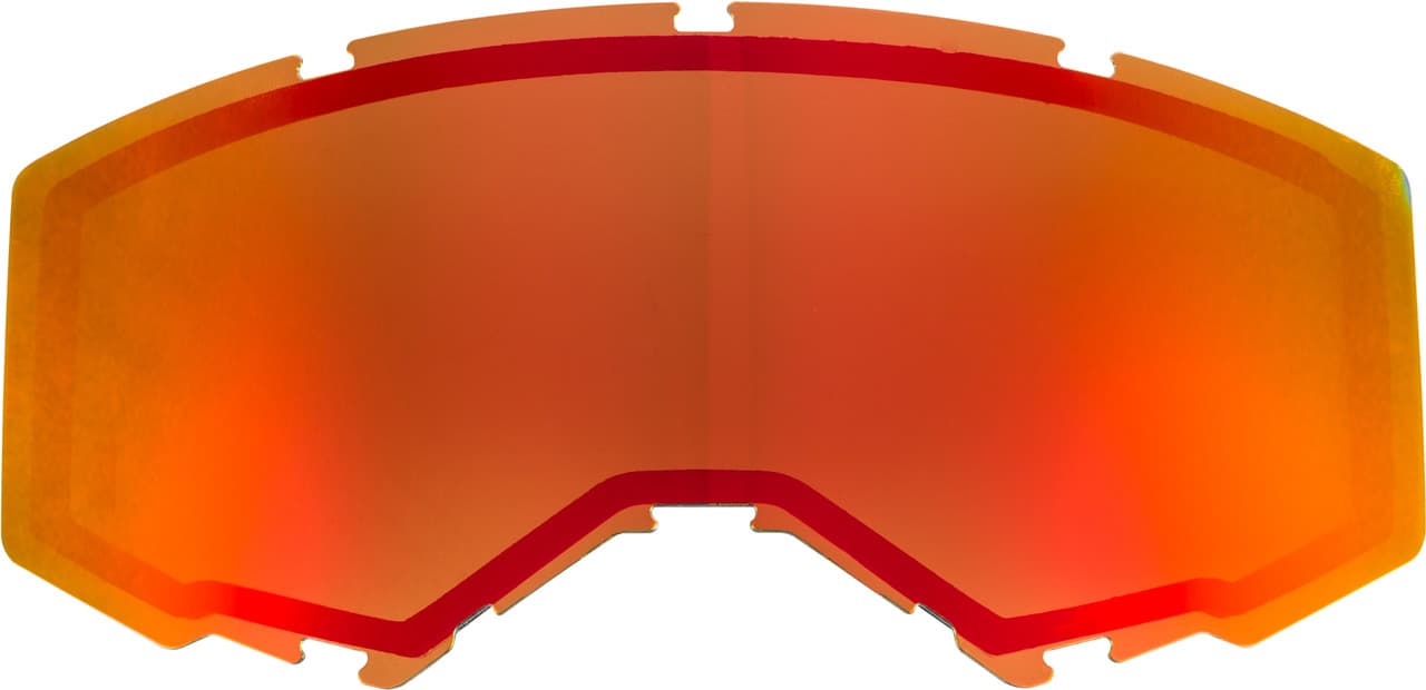 Fly Racing Dual Lens Without Vents Adult Red Mirror/Brown