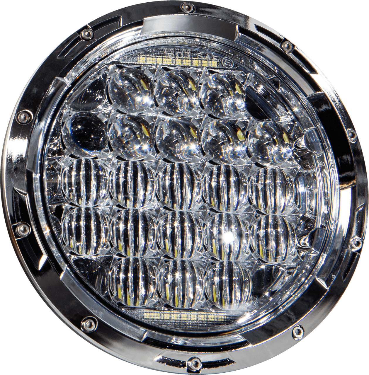 HardDrive LED Headlight 7" 90W Chrome 3500/2400 Lumens