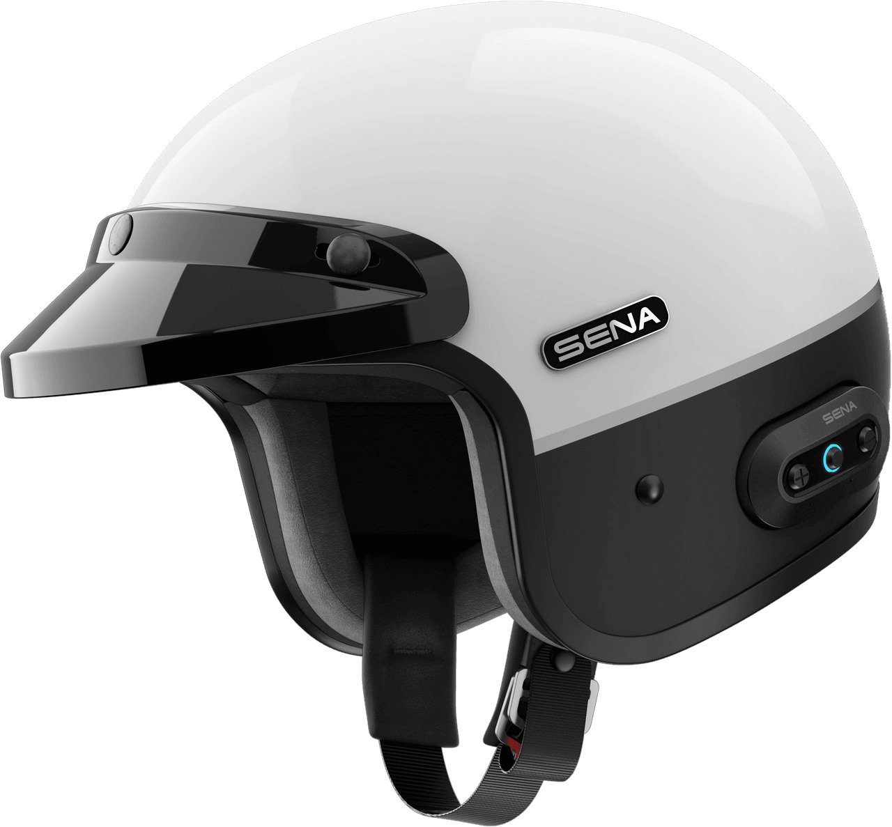 Sena Surge Open Face Helmet W/Mesh Glossy White/Matte Black SM