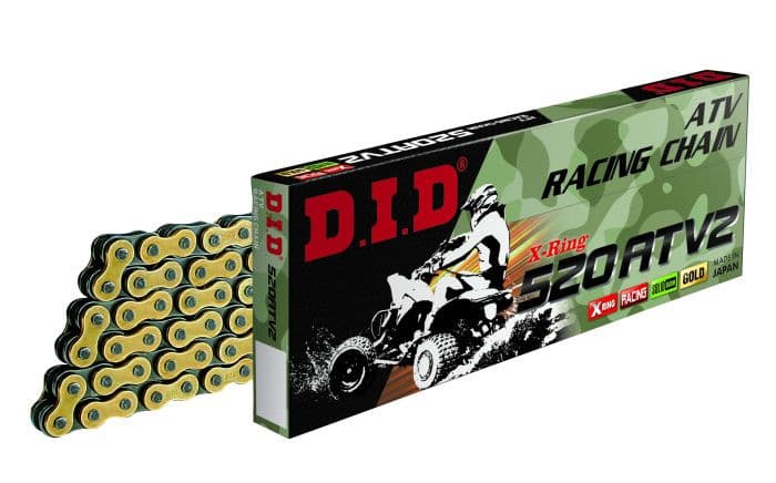D.I.D X-RING 520ATV2 GOLD & BLACK 25FT FJ