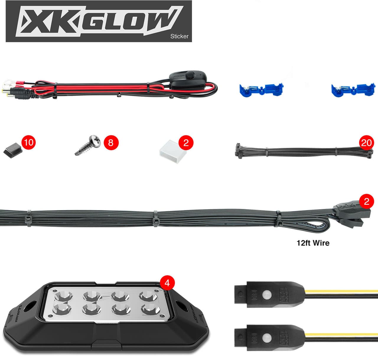 Xk Glow 4PC Rgb Rock Light