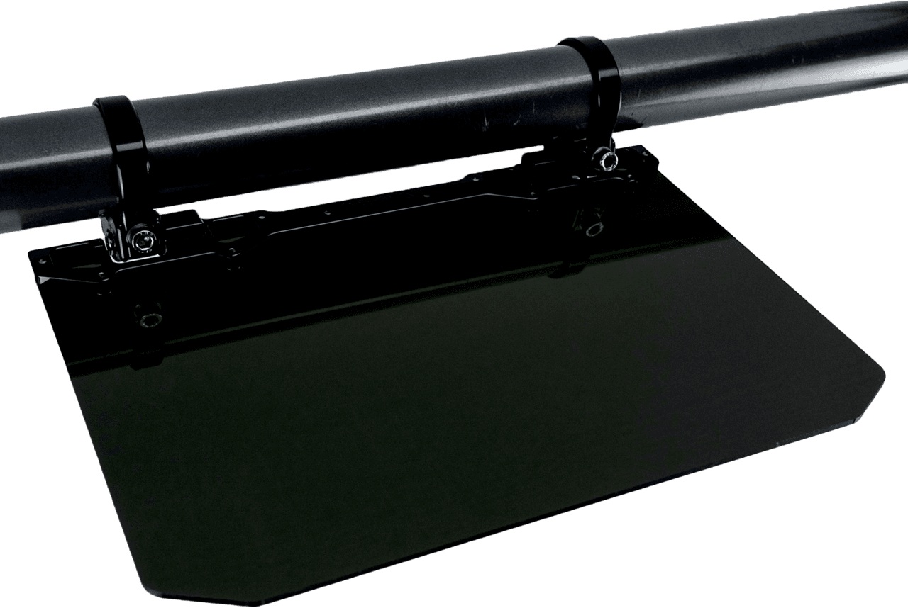 Axia 12" X 8" Narrow Mount Sun Viso W/Solid Black Shield- Black