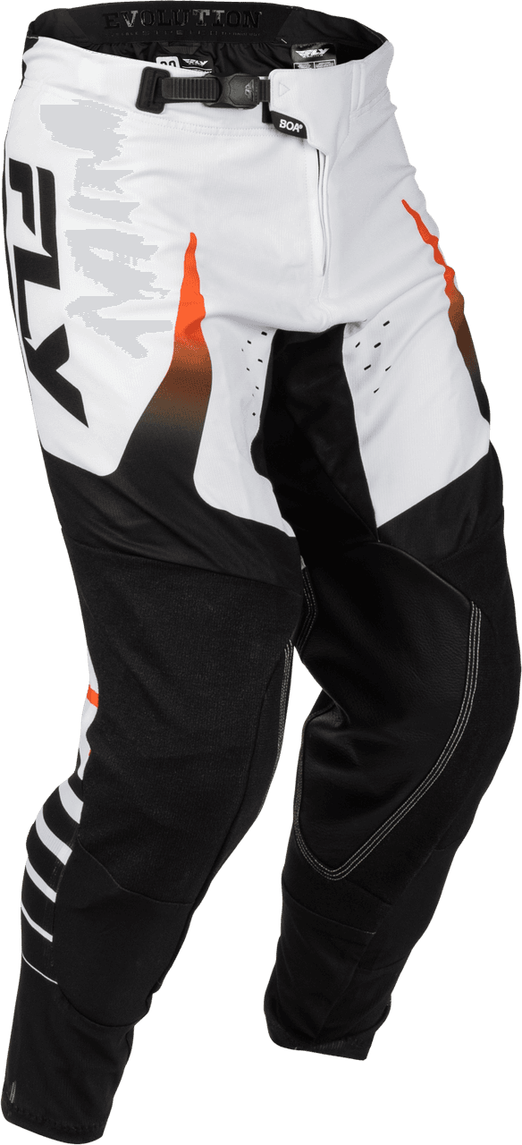 Fly Racing Evolution DST Bolt Pants White/Black/Orange Size 32