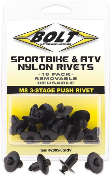 Bolt M8 Three Stage Push Rivet Kit 10/Pack