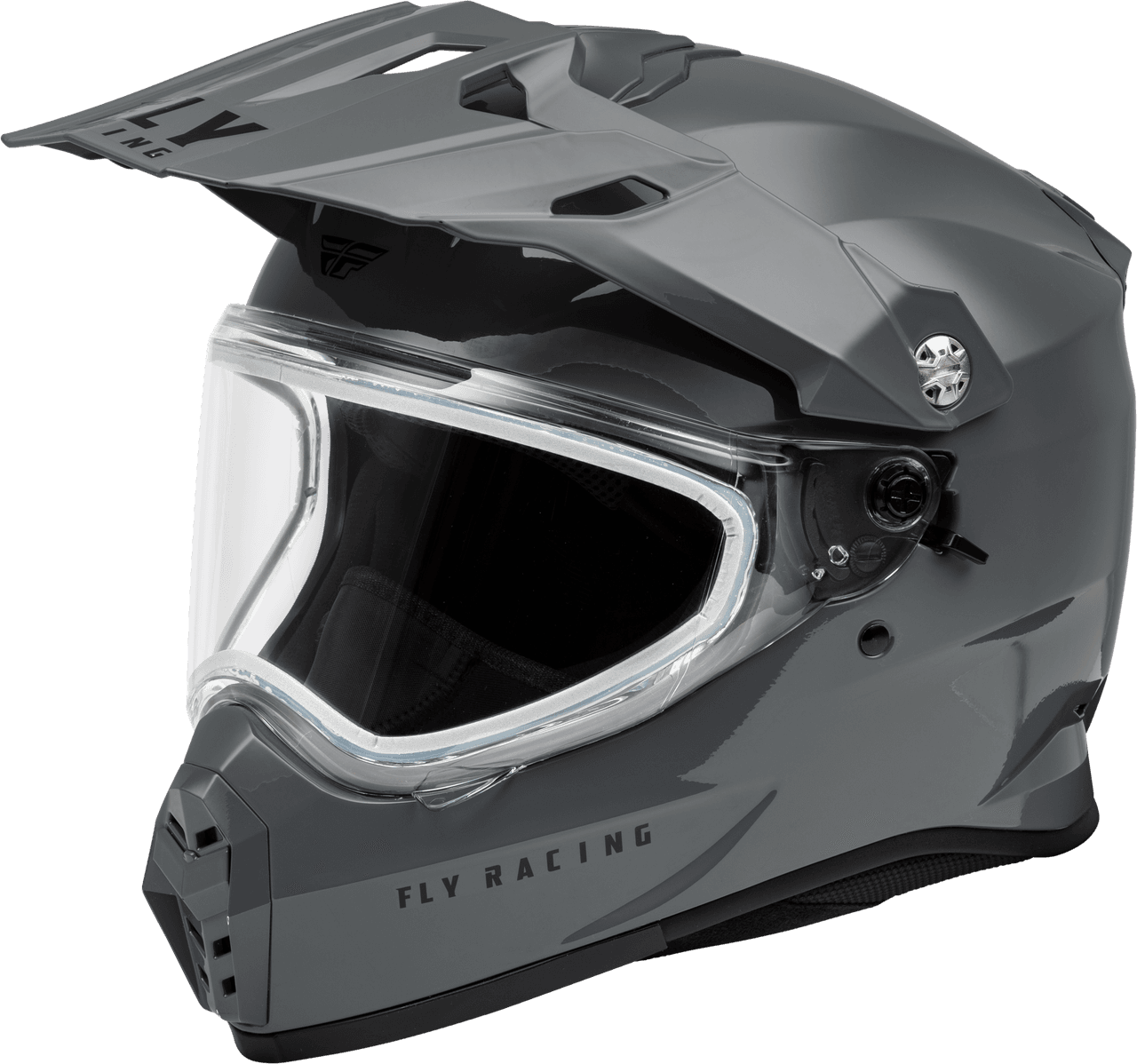 Fly Racing Trekker Cw Solid Helmet Dual Shield Grey LG